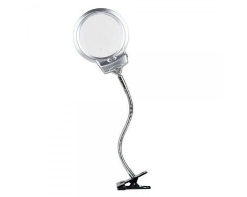 2.5X130 Mm 5X24 Mm Led Aydınlatmalı Büyüteç Masa Üstü Metal Hortum Mandallı Mg15124-C