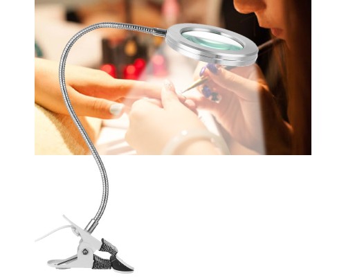 8X Büyütmeli Mandallı Usb Girişli Masa Lambalı Okuma Ve Güzellik Salon Için Büyüteç 2088A