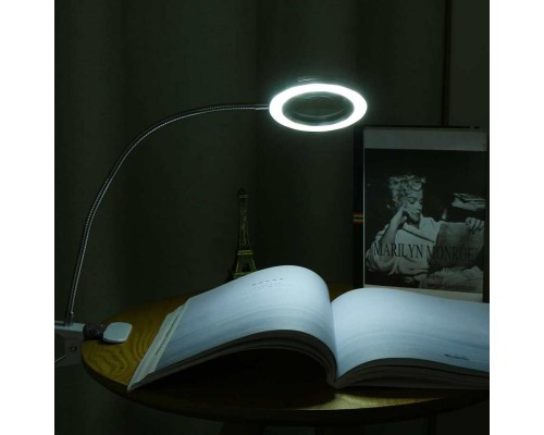 8X Büyütmeli Mandallı Usb Girişli Masa Lambalı Okuma Ve Güzellik Salon Için Büyüteç 2088A