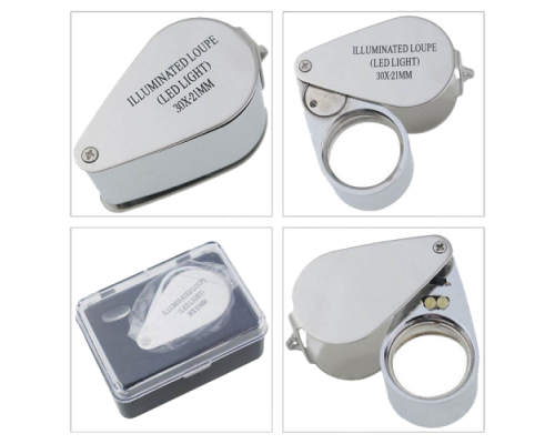 Kontrol Için Özel Kutulu Metal Işıklı Lup 30X21