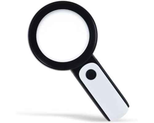 30X -12Işıklı Büyüteç Taşınabilir Çıft Katmanlı Optik Cam Okuma Büyüteç 2290-18