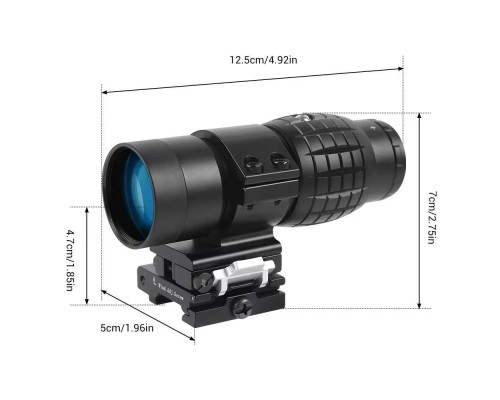 Nikula Magnifier 3x Yakınlaştırmalı Dürbün - 22mm Ray Uyumlu, Katlanır Yaylı Ayaklı