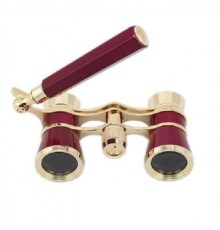 Nefis Işlemeli Tiyatro Opera Dürbünü 3x25 Prinç Metal Kaplamalı Retro Kahverengi