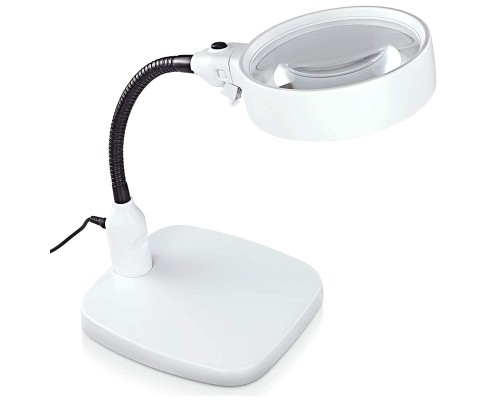 Masaüstü 10X Led Işıklı Büyüteç Okuma El Sanatları Onarım Büyüteç 7765