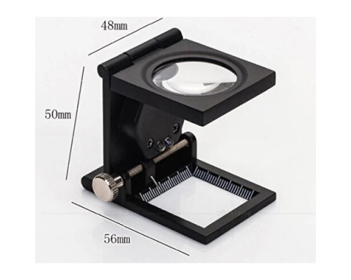 28x28 Mm Katlanır Sayaçlı Metal Lüp 2 LED Işıklı Büyüteç Tekstil TH-9005A