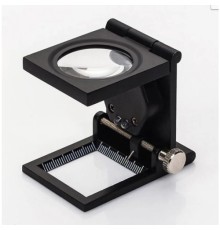 28x28 Mm Katlanır Sayaçlı Metal Lüp 2 LED Işıklı Büyüteç Tekstil TH-9005A