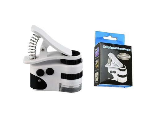 60X Mini Cep Telefonu Için Mandallı Mikroskop Uv Ledli Büyüteç Model AL2431