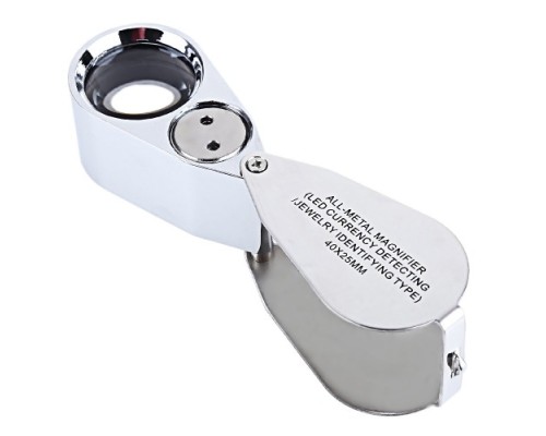 Kontrol Için Özel Kutulu Metal Işıklı Lup 40X25