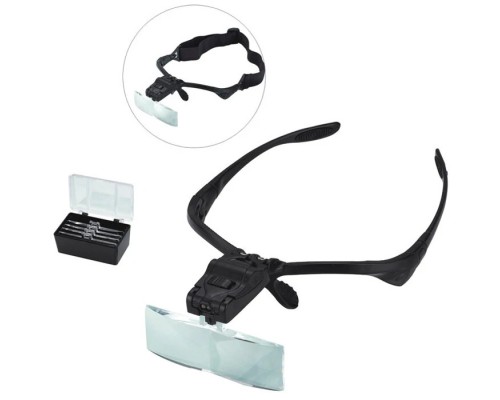 Işıklı Gözlük Büyüteç - 5 Farklı Lens 9892B