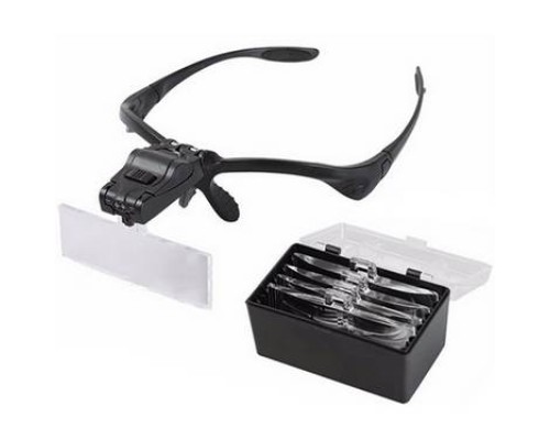 Işıklı Gözlük Büyüteç - 5 Farklı Lens 9892B