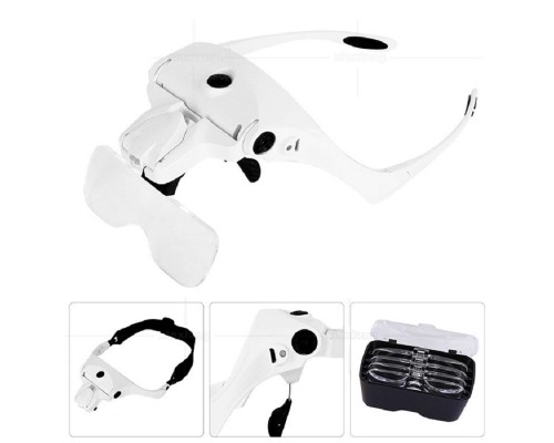 Şarjlı Gözlük Büyüteç Çalışma Büyüteci 5 Lensli 9892B2C