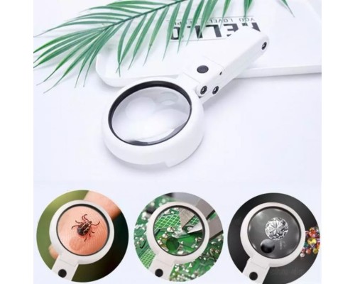 Usb Şarj Edilebilir Katlanabilir 3.5 - 10X Büyüteç 8 Ledli Masa Ve Eliçin Büyüteç FS90RC