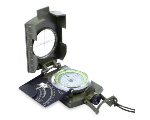 Prizmatik Suya Dayanıklı Işıltılı Pusula Ile Kılıfı Askeri Ordu Kamp Yürüyüş Seyahat Için Jeoloji Pusula