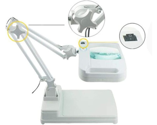 5X 10X Büyüteç - Led Işıklı Süper Parlak Enerji Tasarruflu Masa Lambası Lt-861