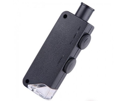 Mini 60X 100X Zoom Lens Odak Takı Led Cep Mikroskop Büyüteç