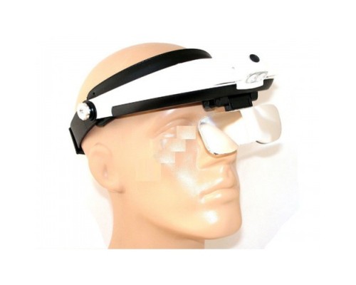 5 Mercekli Çok Fonksiyonlu Başlık Tip Işıklı Büyüteç Mg-81001-G