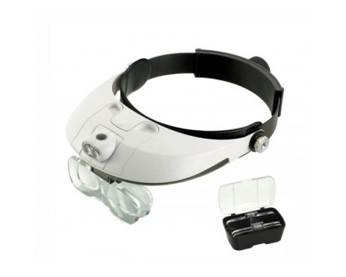 5 Mercekli Çok Fonksiyonlu Başlık Tip Işıklı Büyüteç Mg-81001-G