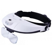 5 Mercekli Çok Fonksiyonlu Başlık Tip Işıklı Büyüteç Mg-81001-G