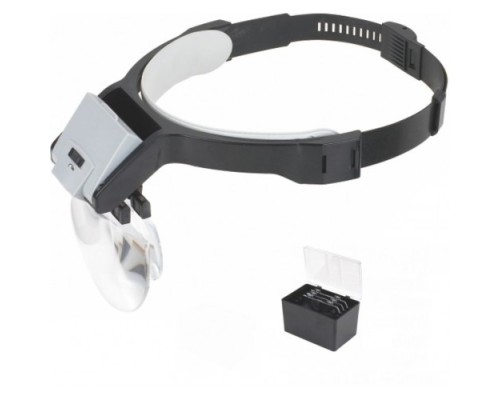 Lens Takmalı 5 Lenslı Led Lambalı Şapka Tip Büyüteç