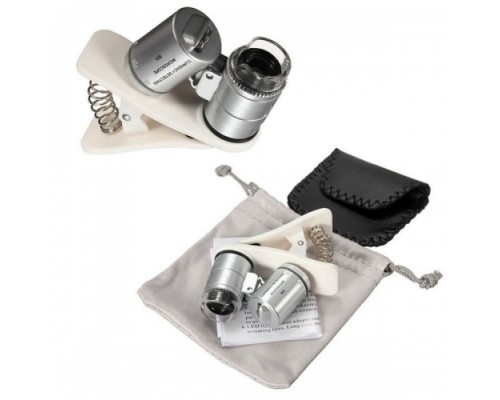 Evrensel Led Işıklı Mini Cep Mikroskobu Tüm Kameralı Telefonlar Için 9882-W