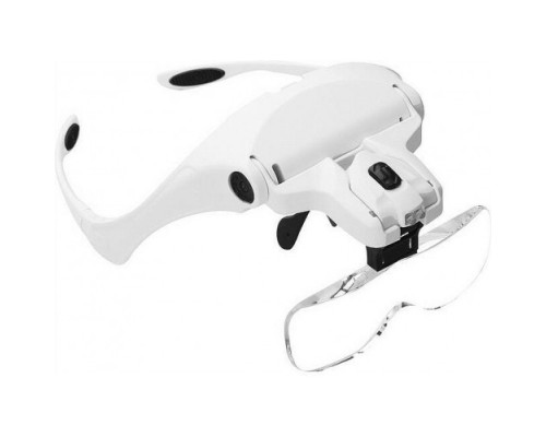 5 Lens 1.0X-3.5X 2Led Işıklı İle Ayarlanabilir Gözlük Büyüteç 9892B2