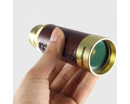 30X40 Panda Büyük Mercekli Pirinç Gövdeli Deri Çantalı Denizcilik Korsan Dürbün