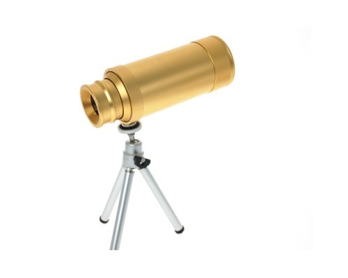 50X50 Panda Metal Gövde Tek Gözle Büyük Mercek Korsan Dürbün Gold