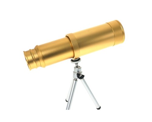 50X50 Panda Metal Gövde Tek Gözle Büyük Mercek Korsan Dürbün Gold