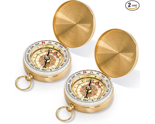 Yuvarlak Sarı Metal Kasa Su Geçirmez Fosforlu Dayanıklı Pusula G50