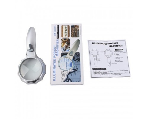 4X 6 Led Işık Aydınlatma 75Mm Optik Lens El Büyüteç