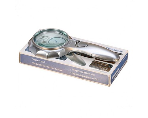 4X 6 Led Işık Aydınlatma 75Mm Optik Lens El Büyüteç