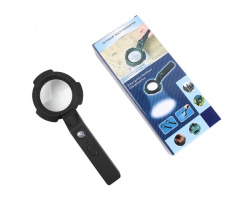 7 Led Aydınlatma Fener Pusula 4X Büyütme Okuma Büyüteç Th-600557