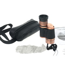 Baıgısh 6X24 Askeri Tarzi Pirinç Ve Deri Kaplamalı Deri Çantalı Monocular Dürbün Princ