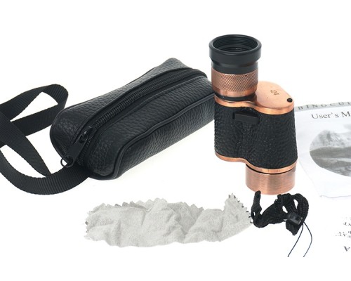 Baıgısh 6X24 Askeri Tarzi Pirinç Ve Deri Kaplamalı Deri Çantalı Monocular Dürbün Princ