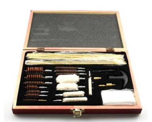 27 Parça Ahşap Kutu Evrensel Tabanca Temizleme Seti