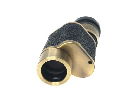 Baigish  6X24 Askeri Tarzi Pirinç Ve Deri Kaplamalı Deri Çantalı Monocular Dürbün Sarı