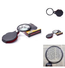 5X 60Mm Cam Optik Lens Katlabilir Deri Kaplamalı Cep Büyüteç Xx1051