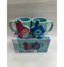 Öpüşen Stitch 2li Kupa Bardak