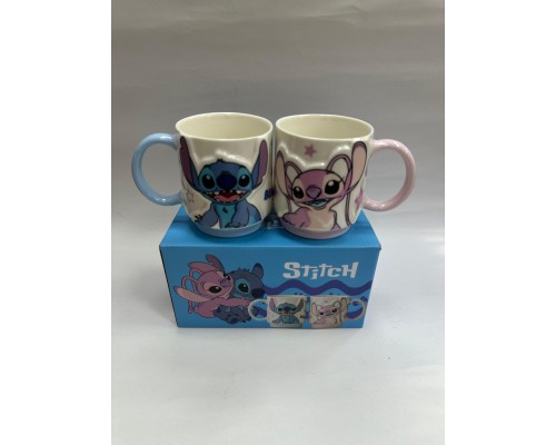 Stitch 2li Kabartmalı Kupa Bardak