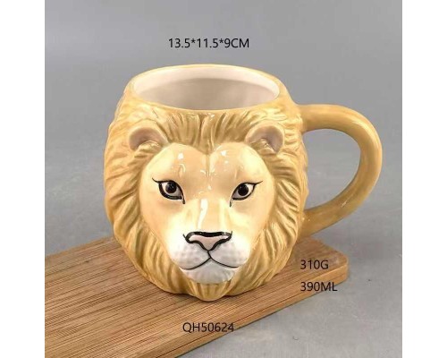 Aslan Motifli Seramik Bardak