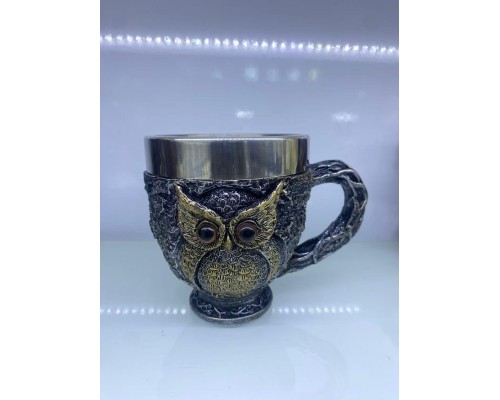 Baykuş Çelik Kupa Bardak Kod 6931