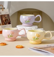 Lale Motifli Seramik Bardak