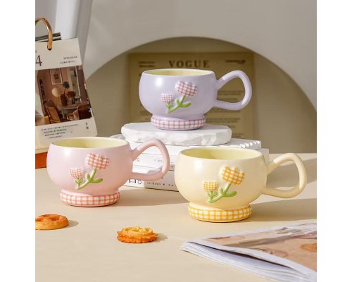 Lale Motifli Seramik Bardak