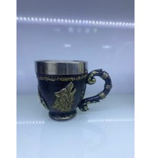 Kurt işlemeli Çelik Kupa Kod 6922