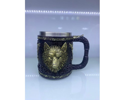 Kurt işlemeli Çelik Kupa Kod 6901