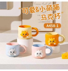 Mıknatıslı Kedi Motifli Seramik Kupa Bardak