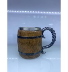 Ahşap Fıçı Çelik Kupa Kod 1152B