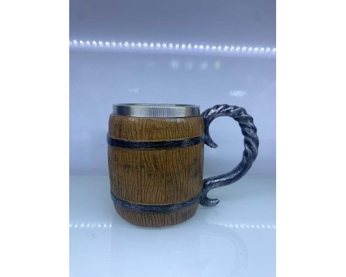 Ahşap Fıçı Çelik Kupa Kod 1152B