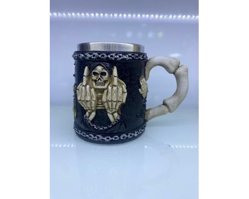 Orta Parmak Motifli çelik kupa bardak Kod 6978