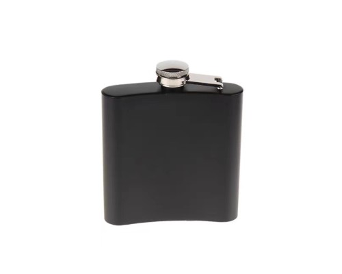 Siyah 6 oz Çelik Cep İçki Kanyak Matarası Siyah 6 oz Çelik Cep İçki Kanyak Matarası